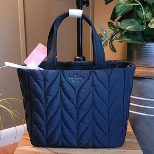 KATE SPADE NEW YORK Ellie Small Quilted Black Nylon Tote Bag